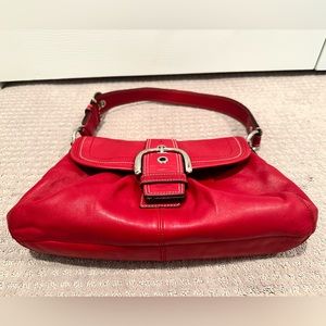 Coach Hobo Shoulder Bag. Red. “Vintage” 13+ years old. Used.